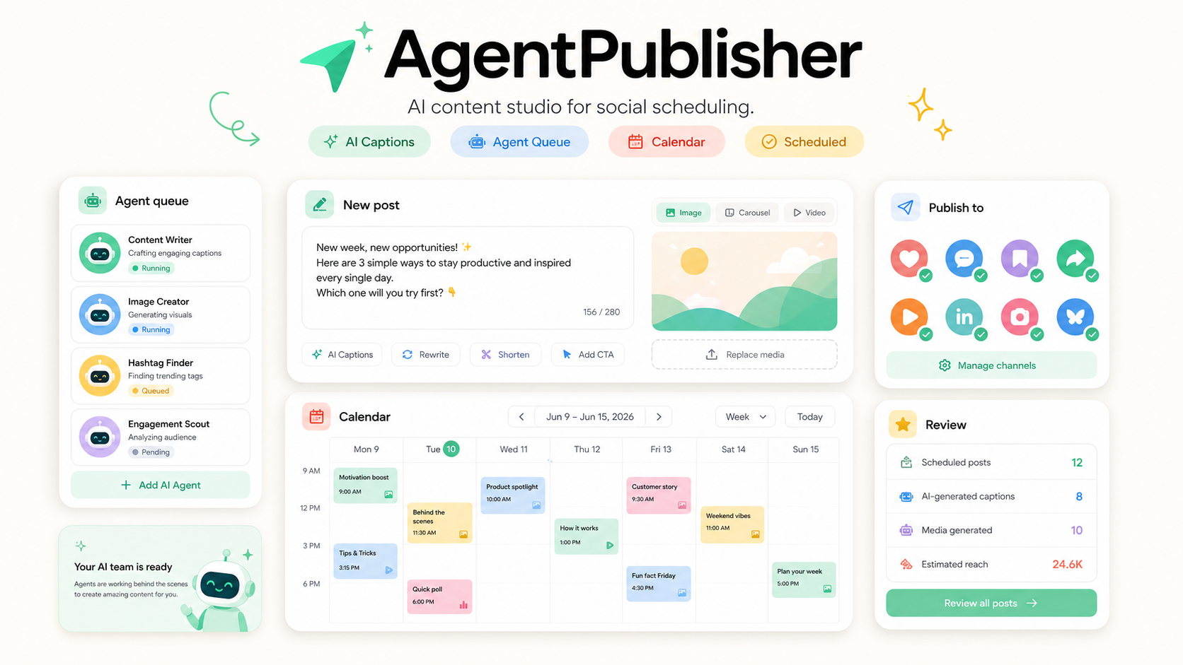 AI video creator workstation with cinematic AI video thumbnails and editing timeline